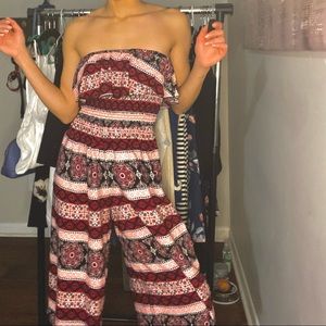 💄Elegant Tribal Multi-Colored Strapless Jumpsuit💄